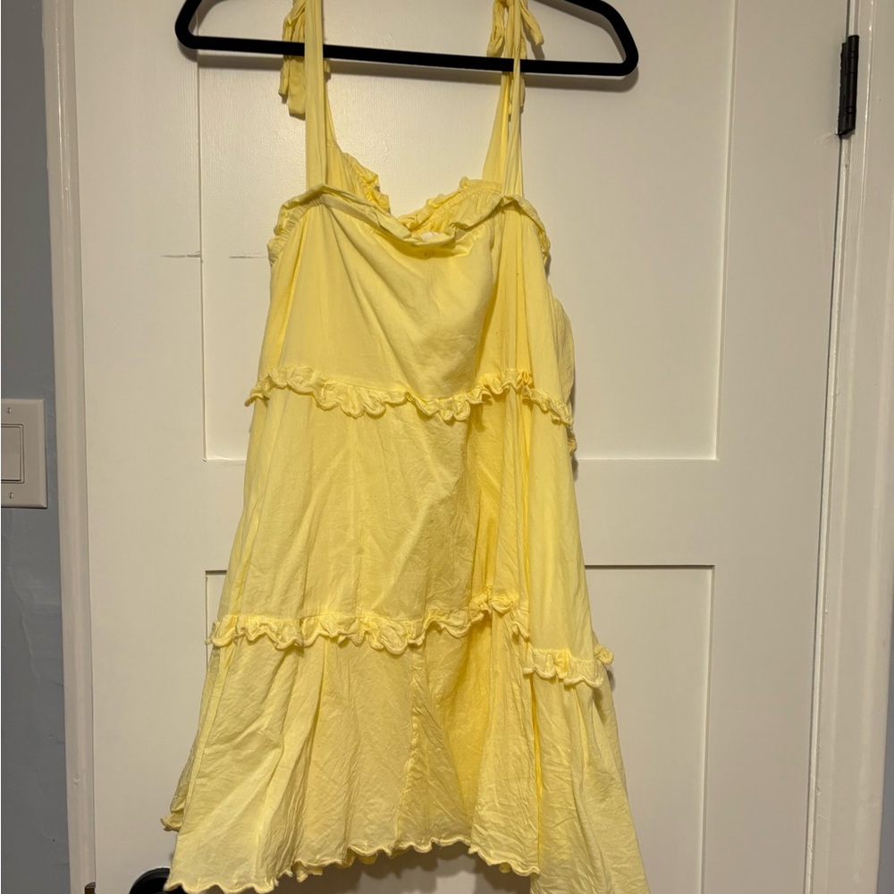 Target Yellow Ruffle Mini Dress - Picture 2 of 2